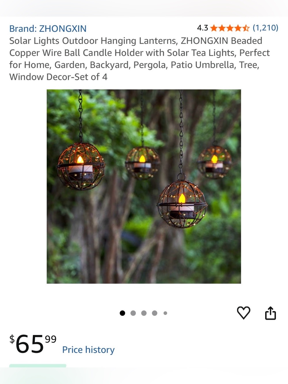 Solar Hanging Tea Lights